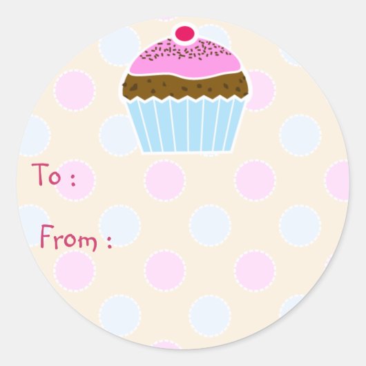 Iced Cupcake Gift Tag Sticker (Vorderseite)