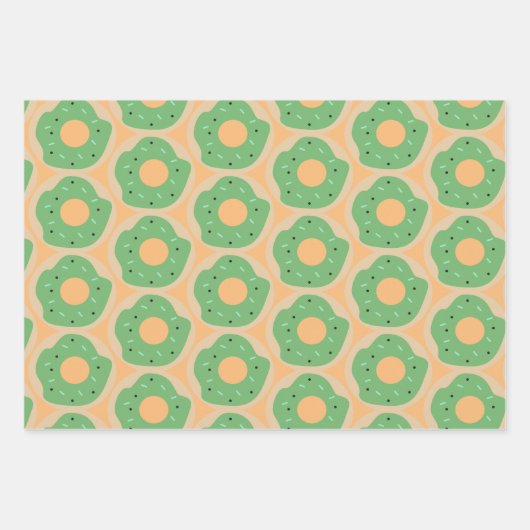 Iced Donuts Halloween Sprinkles Orange Green Black Geschenkpapier Set (Vorderseite 2)