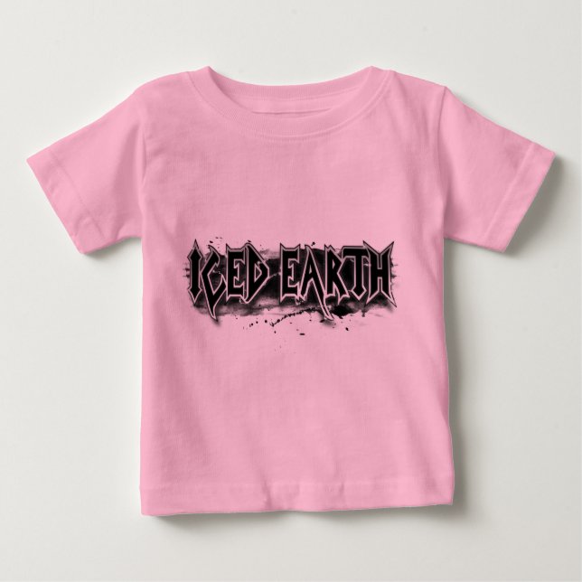 Iced Earth B&W BASIC LOGO Säugling mit langer Ärme Baby T-shirt (Vorderseite)