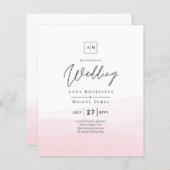 Iced Pink Ombre Wedite Invite (Vorne/Hinten)