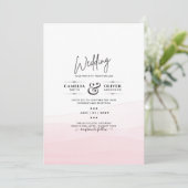 Iced Pink Ombre Wedite Invite Einladung (Stehend Vorderseite)