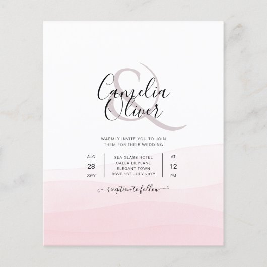 Iced Pink Ombre Wedite Invite Flyer (Vorne)