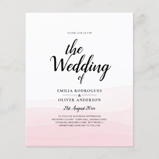 Iced Pink Ombre Wedite Invite Flyer (Vorne)