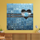 Iced Rose Blue Heart Leinwanddruck (Insitu (Wohnzimmer))