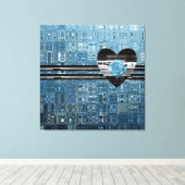 Iced Rose Blue Heart Leinwanddruck (Insitu (Holzboden))