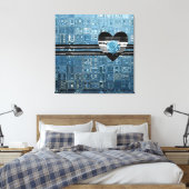 Iced Rose Blue Heart Leinwanddruck (Insitu (Schlafzimmer))