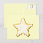 Iced Star Cookie. Gelb und Creme. Postkarte (Vorne/Hinten)