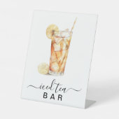 Iced Tee Bar Party Sign Sockelschild (Vorderseite)