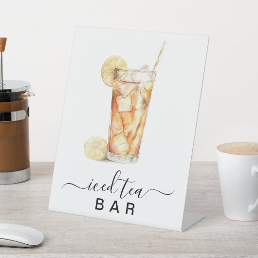 Iced Tee Bar Party Sign Sockelschild (In SItu)