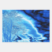 Iced Winter Tree Cobalt Blue Sky Geschenkpapier Set (Vorderseite)