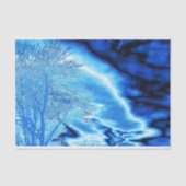 Iced Winter Tree Cobalt Blue Sky Seidenpapier (Vorderseite)
