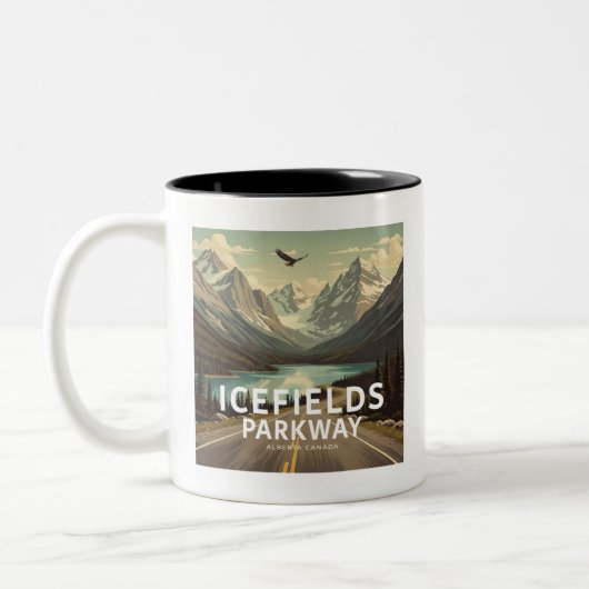 Icefields Parkway Alberta Canada Eagle Zweifarbige Tasse (Links)