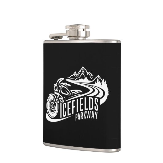 Icefields Parkway Alberta Canada Motorrad Flachmann (Links)