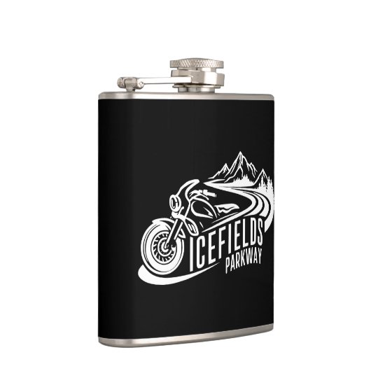 Icefields Parkway Alberta Canada Motorrad Flachmann (Rechts)