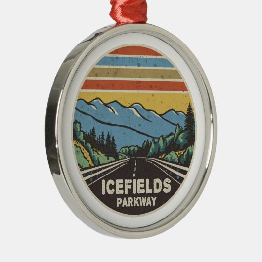 Icefields Parkway Alberta Canada Mountains Ornament Aus Metall (Rechts)