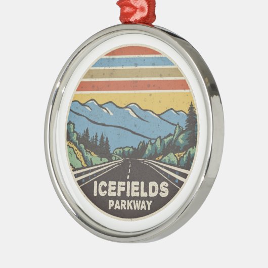 Icefields Parkway Alberta Canada Mountains Ornament Aus Metall (Links)