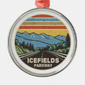 Icefields Parkway Alberta Canada Mountains Ornament Aus Metall (Vorne)