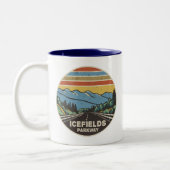 Icefields Parkway Alberta Canada Mountains Zweifarbige Tasse (Links)