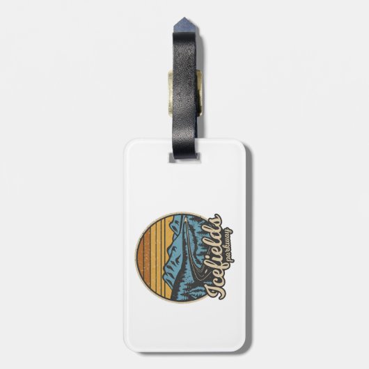 Icefields Parkway Alberta Canada Retro Gepäckanhänger (Rückseite vertikal)