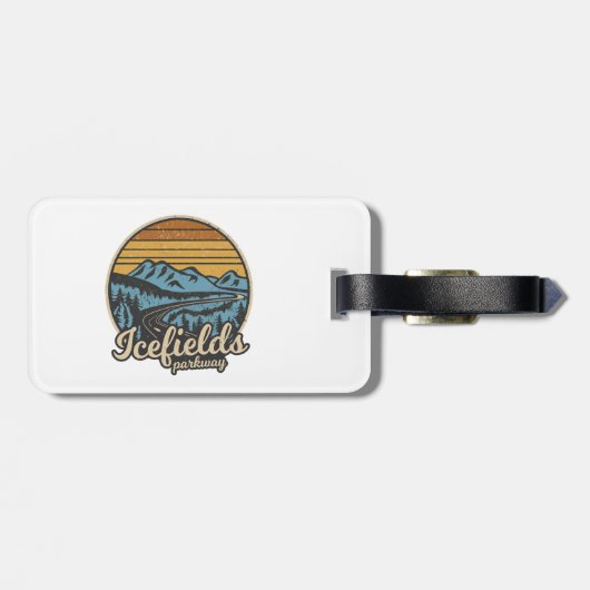 Icefields Parkway Alberta Canada Retro Gepäckanhänger (Rückseite horizontal)