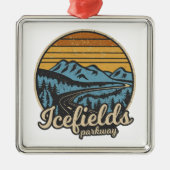 Icefields Parkway Alberta Canada Retro Ornament Aus Metall (Vorne)