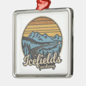 Icefields Parkway Alberta Canada Retro Ornament Aus Metall (Links)