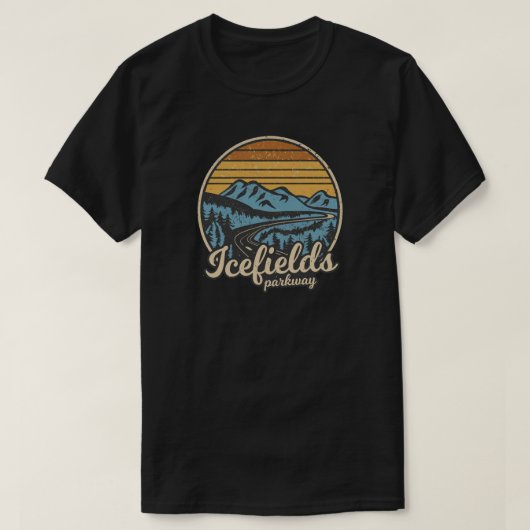 Icefields Parkway Alberta Canada Retro T-Shirt (Design vorne)