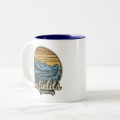 Icefields Parkway Alberta Canada Retro Zweifarbige Tasse (Vorderseite Links)