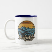 Icefields Parkway Alberta Canada Retro Zweifarbige Tasse (Links)