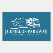 Icefields Parkway Alberta Freizeitfahrzeug Rechteckiger Aufkleber (Vorderseite)