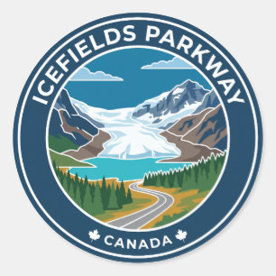 Icefields Parkway Kanada Runder Aufkleber