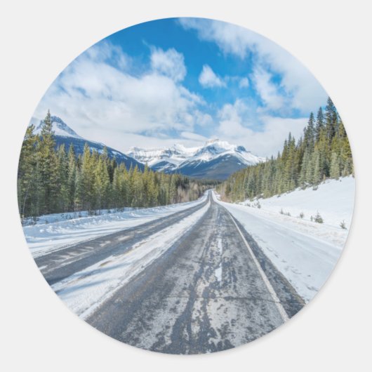 Icefields Parkway Runder Aufkleber (Vorderseite)
