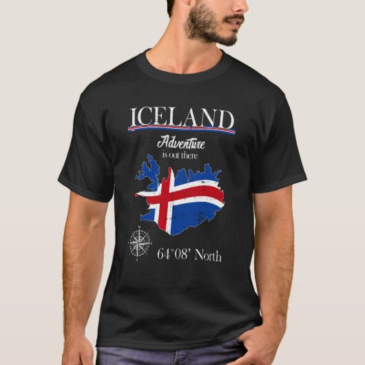 Iceland Adventure Is Out There Island Icelandic Fl T-Shirt (Vorderseite)