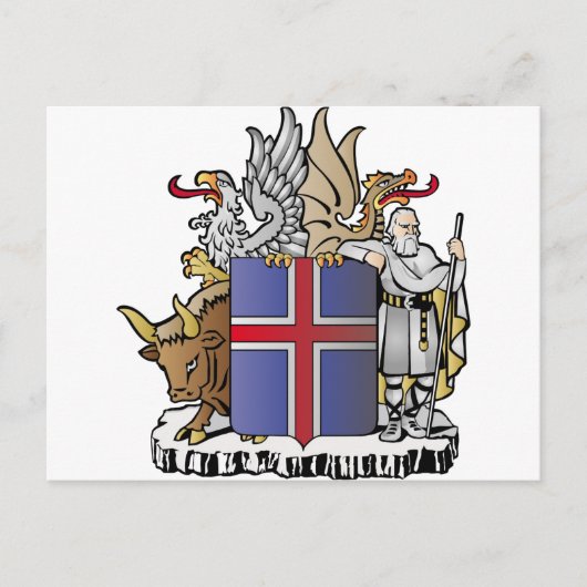 Iceland coat of arms postkarte (Vorderseite)