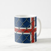 Iceland Flag Fence  Kaffeetasse (VorderseiteRechts)