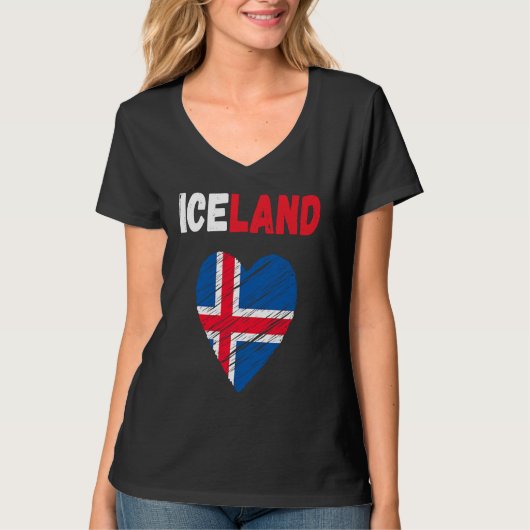 Iceland Flag Holiday Iceland Heart Icelander Flag T-Shirt (Vorderseite)