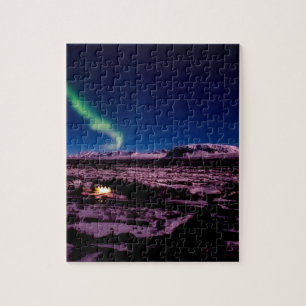 Iceland green northern lights sky puzzle