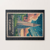 Iceland Hallgrimskirkja Illustration Travel Art Puzzle (Horizontal)