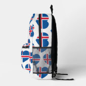 Iceland Heart Flag Bedruckter Rucksack (Rechts)