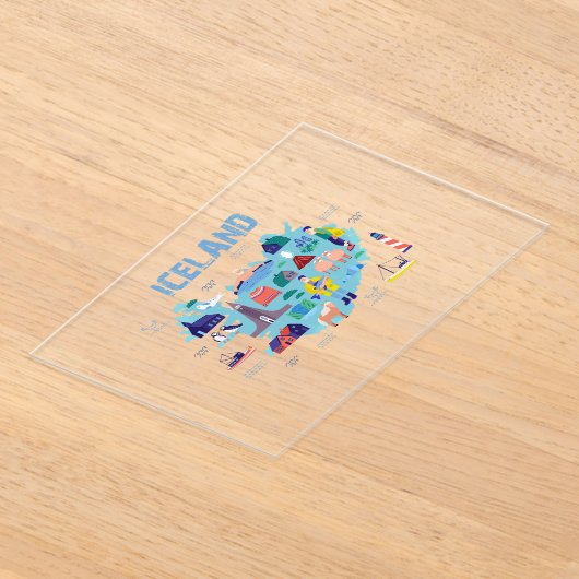 Iceland map acryleinladungen (Ablage )