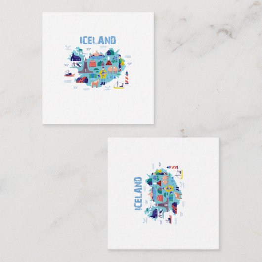 Iceland map begleitkarte (Vorne/Hinten)