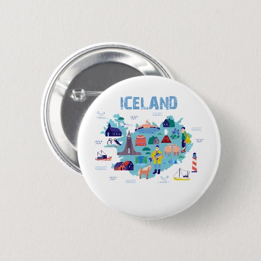 Iceland map button (Vorne & Hinten)