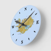 Iceland Map Clock Runde Wanduhr (Winkel)