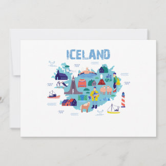 Iceland map einladung