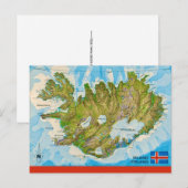 Iceland Map Postcard Postkarte (Vorne/Hinten)