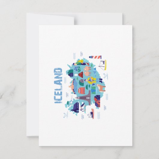 Iceland map RSVP karte (Rückseite)