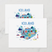 Iceland map RSVP karte (Vorne/Hinten)