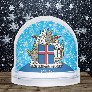 Iceland Snow Globe, Holiday, Icelandic Flag Schneekugeln