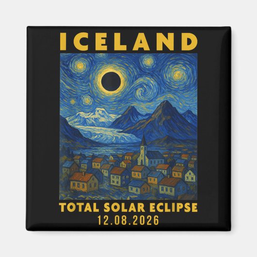 Iceland Total Solar Eclipse 2026 Magnet (Vorne)