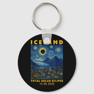 Iceland Total Solar Eclipse 2026 Schlüsselanhänger